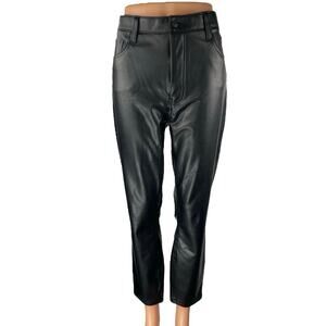 Abercrombie & Fitch The Shiny Women's Black Faux Leather Vegan Trousers Pants 32